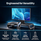 Computer Monitor Stand Riser with Storage Drawer, USB Hub, RGB - Image 2