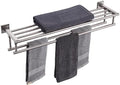 KOKOSIRI Towel Shelf with Double Towel Bars 32 Inches Bathroom Towel Rack Bath Towel Holder Wall Mounted Stainless Steel, Brushed Nickel, B6005BR-L32 by KOKOSIRI
