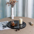 Marble Serving Tray, 11.8" Round Vanity Tray for Bathroom Countertop, Black - Image 4