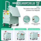 FELICON SELORSS Folding Utility Cart Portable Rolling Crate Handcart-Green - Image 2