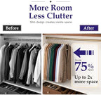HOUSE DAY Ivory Velvet Hangers 60 Pack, Sturdy Non Slip Hanger Wrinkle-Free - Image 5