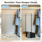 32 Inch Hanger Organizer, Metal Hanger Storage Stacker, White - Image 6