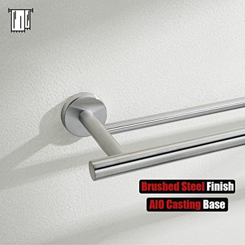 JQK Double Bath Towel Bar, 33 Inch 304 Stainless Steel Thicken 0.8mm Towel Rack for Bathroom, Towel Holder Brushed Finished Wall Mount, Useable Length 30 Inch, TB100L30-BN - Image 6