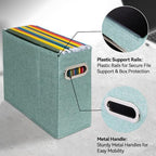 6 Packs Letter Size File Organizer, File Folders Organizer, Fabric Storage Box, Collapsible Paper Organizer with Metal Handle, Smooth PVC Rails, Only Box (Green) - Image 4