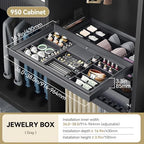 Luxury Pull Out Jewelry Organizer for Closet - Premium Lychee Leather Lined Jewelry Tray with Dividers for Watches, Rings & Necklaces, Adjustable Width Modular Wardrobe Storage - Image 2