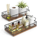 Toilet Paper Basket 2 Pack, 13 Inch Toilet Tank Basket with Handles, Walnut by JNFUZ