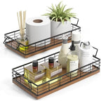 Toilet Paper Basket 2 Pack, 13 Inch Toilet Tank Basket with Handles, Walnut by JNFUZ