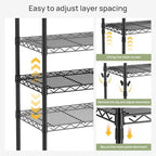 Golpart 6Tier Adjustable Storage Shelves Metal Wire Shelving Standing Shelf - Image 5