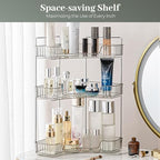 Aveniee Corner Bathroom Counter Organizer, Bathroom Countertop Shelf Makeup Organizer for Vanity Perfume Tray for Corner Storage (3 Tiers, Grey) - Image 6