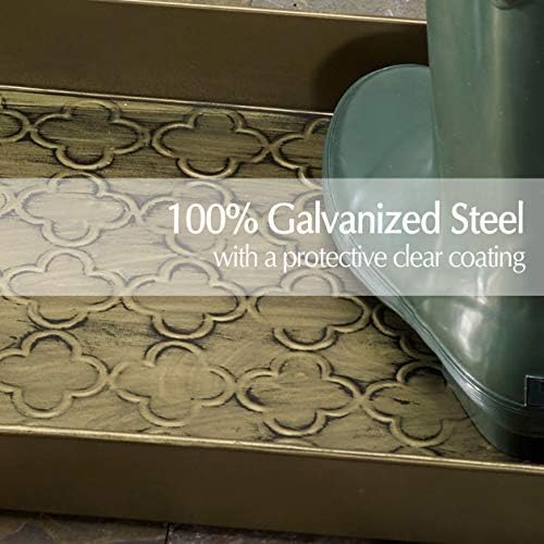 HF by LT Birch Forest Pattern Metal Boot Storage Tray, 30 x 13 inches, Antique Copper Finish - Image 4