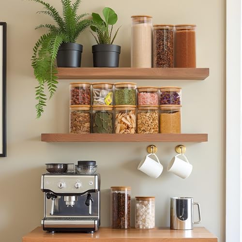 ComSaf Glass Storage Containers with Lids 0.5 Qt, 9 Pack Small Glass Jars - Image 5