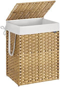 SONGMICS Laundry Hamper with Lid, 29 Gal (110 L) Synthetic Rattan,Foldable by SONGMICSbySONGMICSHOME