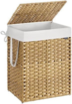 SONGMICS Laundry Hamper with Lid, 29 Gal (110 L) Synthetic Rattan,Foldable by SONGMICSbySONGMICSHOME