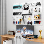 Peg Board Kit, Includes Pegboard and Accessories,with Hooks and Bins,Peg Board Wall Organizer for Office,Ornaments Display,Crafts Organization (66, White) - Image 7