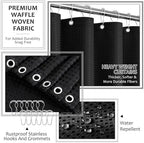 XLHOMO Matte Black Bathroom Sets with Shower Curtain and Rugs, 8-Piece Resin Bathroom Accessories Sets Complete, Soap Dispenser, Toothbrush Holder, Tumbler, Tray & Apothecary Jars Bathroom Essentials - Image 3