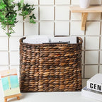 Tatuo Woven Magazine Holder Basket, Tall Seagrass Storage, Dark Brown - Image 5