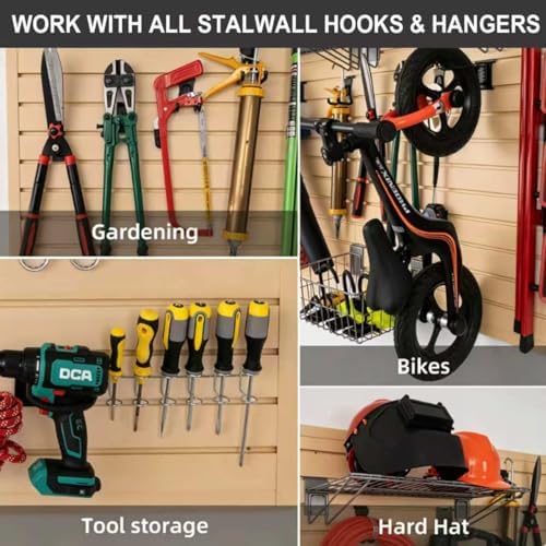 FRAYSCENT Slat Wall Paneling Garage Wall Organizer, Slatwall Panels Garage Tool Organizer Wall Mount Garage Slat Wall Storage Systems, Slat Board PVC Wall Panels Garage Storage (BEIGE, 8ftx4ft) - Image 3