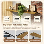 ROGMARS 72 Inches Long Walnut Floating Shelves - Image 4