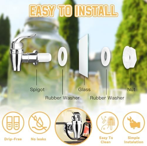2 Gallon Glass Drink Dispensers For Parties，Lemonade Beverage Dispenser With Stand And Spigot For BBQ, Picnic, Party,Laundry Detergent Dispenser - Image 7