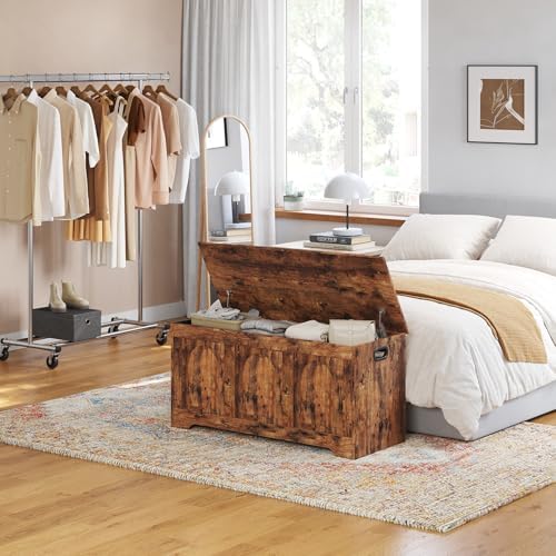 DINZI LVJ Storage Chest, Wooden Toy Box, Rustic Brown 39.4" L - Image 2