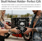 Motorcycle Helmet Rack Wall Mount,Red Skull Helmet Holder Wall Mount with Hooks Helmet Hanger for Coats, Caps, Baseballs and Rugby Helmet,Motorcycle Accessories - Image 2