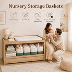 OIASKET 4 Pack Storage Baskets for Organizing, 13"X9"X7.87", Decorative Cotton Rope Baskets for Shelves, Small Woven Basket for Toys, Books and Towels, Green & White - Image 6
