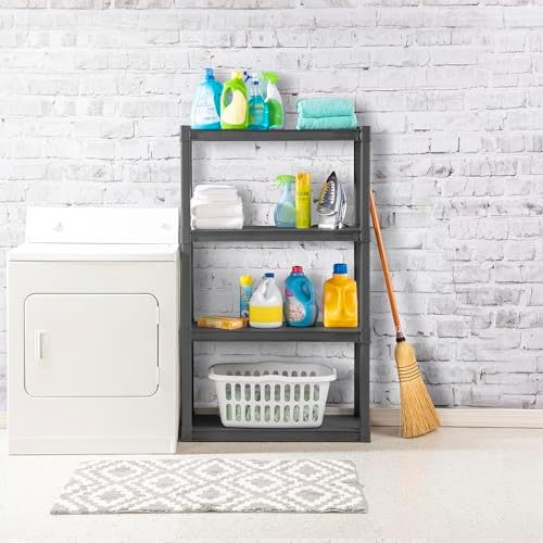 Sterilite 4 Shelf Unit, Heavy-Duty Plastic Storage & Utility Shelving Rack - Image 6