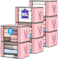 90L Large Storage Bags, 8 Pack Clothes Storage Bins Closet Organizers by BuddingJoy-BuildaJoyfulLifeforYou