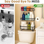 PowerKing Over The Toilet Storage Shelf, 3 Tier Bathroom Organizer, Black - Image 3