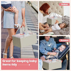 Cidaziya 2In1 Baby Diaper Caddy Organizer and Storage, 3 Tier Rolling Cart with Drawer, Detachable Dividers, Mobile Utility Cart Baby Dresser Clothes Organizer for Baby Essentials, Bedroom, Nursery - Image 4