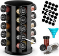 Handisen Rotating Spice Rack Organizer for Cabinet, Spice Racks Storage with 20 Jars, Spinning Spice rack for Kitchen Countertop, Spice Holder,Seasoing Storage Racks, Black by Handisen