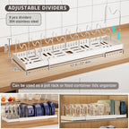 Magheo 2 Pack Expandable Food Storage Container Lid Organizers, 22" Pots and Pans Organizer Under Cabinet with 9 Adjustable Dividers Pot and Pan Lid Holders Rack Inside Cabinet(White) - Image 2