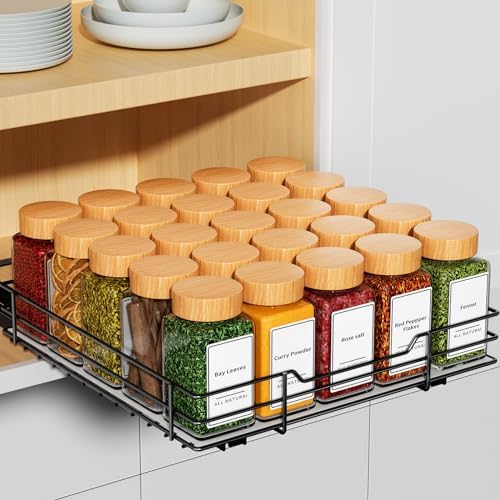 RCHYFEED Pull Out Spice Rack Organizer for Cabinet,10.5" Wx10.5Dx2.5H by RCHYFEED