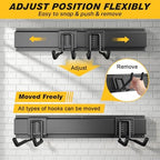 99 Inches Garage Storage, UUP Garage Organization, Wall Mount Garden Tool Organizer, Max 1000lbs Adjustable Metal Hook, Yard Shed Hanging Utility Rack, Heavy Duty Shelving for Rake Broom Mop Snowboard - Image 5