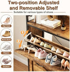 HIGDBFE Shoe Cabinet with 2 Flip Drawers and Coat Rack, 41.3" W - Image 6