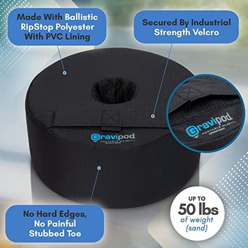 Gravipod Umbrella Base Weight | Outdoor Sand-Fillable Stabilizer for Cantilever, Offset, and Patio Umbrellas | Heavy-Duty Weather-Resistant Fabric - Image 2