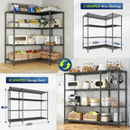 Romorgniz 52.4" W Storage Shelves, 1120LBS Heavy-Duty&L-Shaped for Kitchen - Image 4