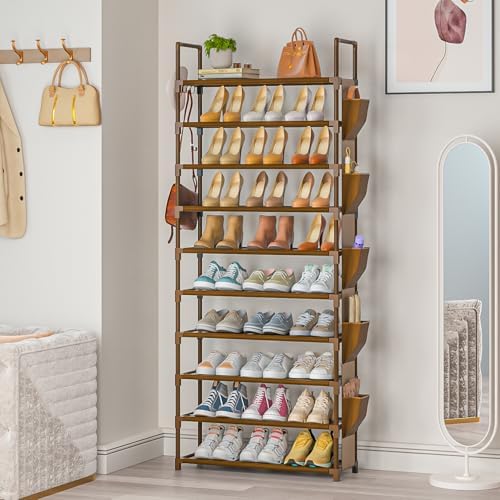 LUKYTOWER Tall Shoe Rack - 10 Tier Shoe Organizer 30-35 Pairs Boot Storage - Image 2