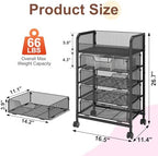 Hongtamoya Makeup Cart Organizer with 4 Drawers, Vanity Storage Organizer, Large Floor Skincare Organizers Cosmetics Display Cases for Skin Care Perfume Nail Polish, Black - Image 6