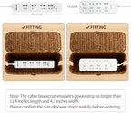 Cable Management Box, Desk Handwoven Rattan Cord Hider Cable Organizer Box With Lid Button Lock, Power Strip Cover Wicker Decorative Basket, Floor Wire Hiding Extension Cord Box (dark brown) - Image 5