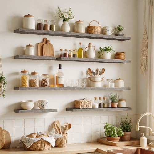 36 Inch Floating Shelves for Wall 2 Pack, Wood Wall Bathroom Shelves - Image 2