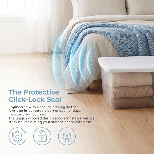 2 Pack 41 Qt Clear Under Bed Container, Stackable Storage Bin with Lid - Image 4