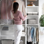 TheWarmHome Storage Bins - Medium 3 Pack Storage Baskets for Organizing Shelves | Fabric Storage Cubes Organizer for Linen Closet Nursery Home Decor Grey - Image 5