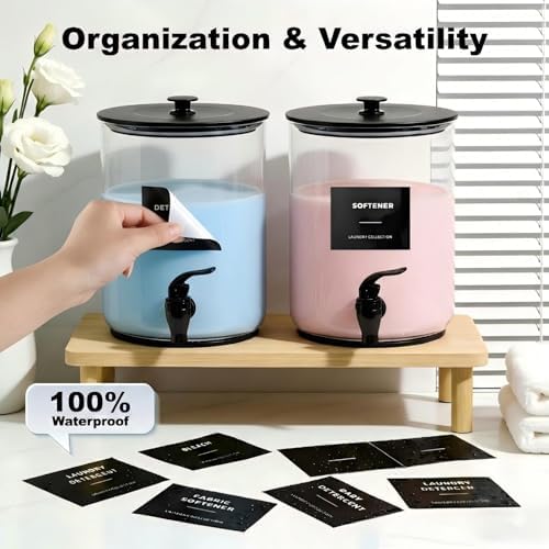 Glass Laundry Detergent Dispenser, 1 Gallon Large Liquid Soap Jar-1 Black - Image 5