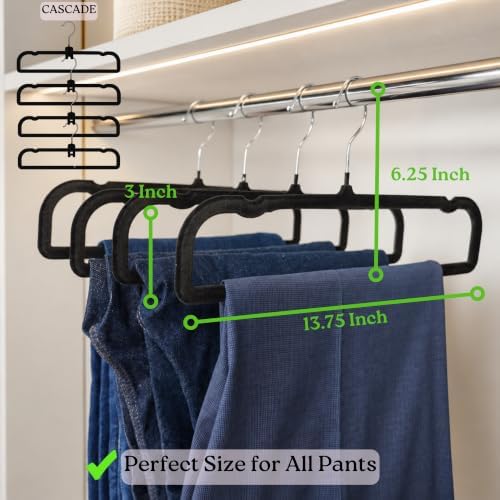ZAKUTO Velvet Pants Hangers 50 Pack – Non-Slip Space Saving with 20 Hooks - Image 4