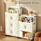 260QT Stackable Storage Bins with Lids & Rack, 6 Tier Large Capacity Foldable Storage Cabinet, Clear Collapsible Pantry Organizer for Home, Kitchen, Bathroom, Dorm, Office, White - Image 4