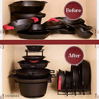 Cuisinel Pan Organizer for Cast Iron, XL 5-Tier Rack, Matte Black 15.9" - Image 4