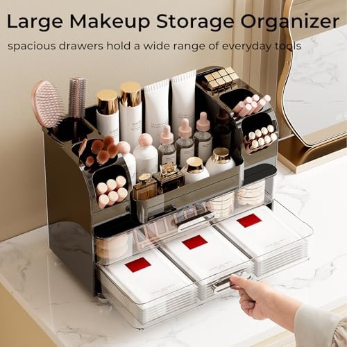 UFORU Makeup Organizer Countertop with 2 Large Drawers for Vanity Bathroom - Image 3