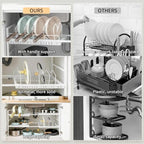 Pots and Pans Organizer Under Cabinet, Expandable Pots Organizers Inside Cabinet, Adjustable Height Under Sink Shelf 2 Tier with 10 Dividers Under Cabinet Shelf, Pot and Pan Lid Holder Rack (White) - Image 4