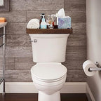 Sumnacon 16 Inch Rattan Bathroom Vanity Tray - Decorative Wicker Toilet Tank Tray for Paper Hand Towel,Vintage Storage Basket Bin for Bathroom Kitchen Toilet Tank Vanity Countertop Table Shelf,Brown - Image 2